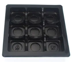 Black PET Square Inserts for 9 Chocolates